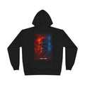 Skull Fire & Ice Hoodie — Split-Element Graphic Pullover
